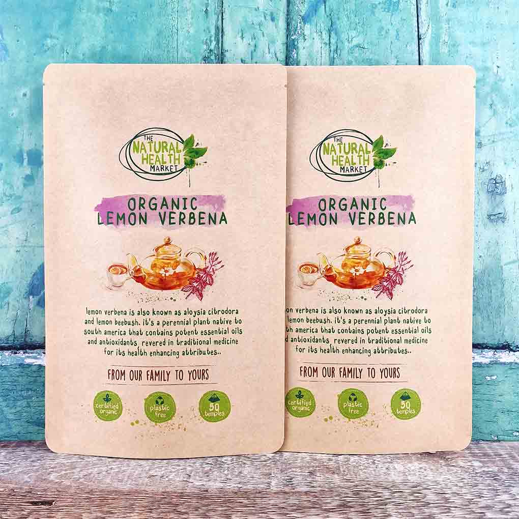 Organic Lemon Verbena Tea Bags 100-temples-2-x-50-pack - The Natural Health Market