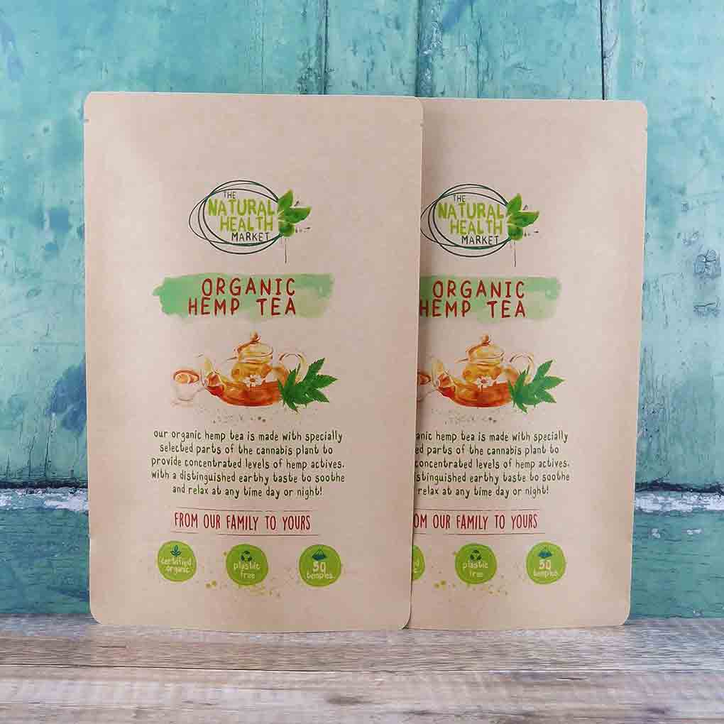 Organic Hemp Tea Bags by The Natural Health Market 100 Bag Pack