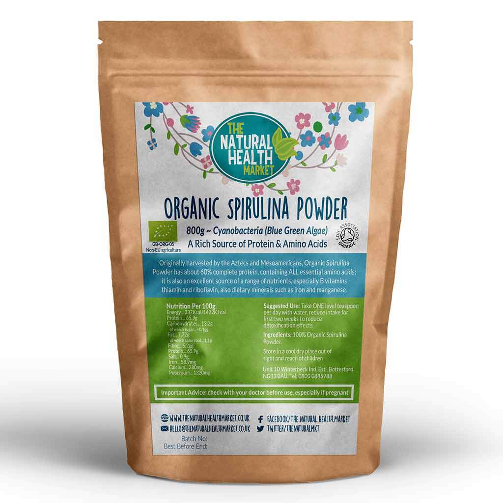 Organic Spirulina Powder 800g - The Natural Health Market