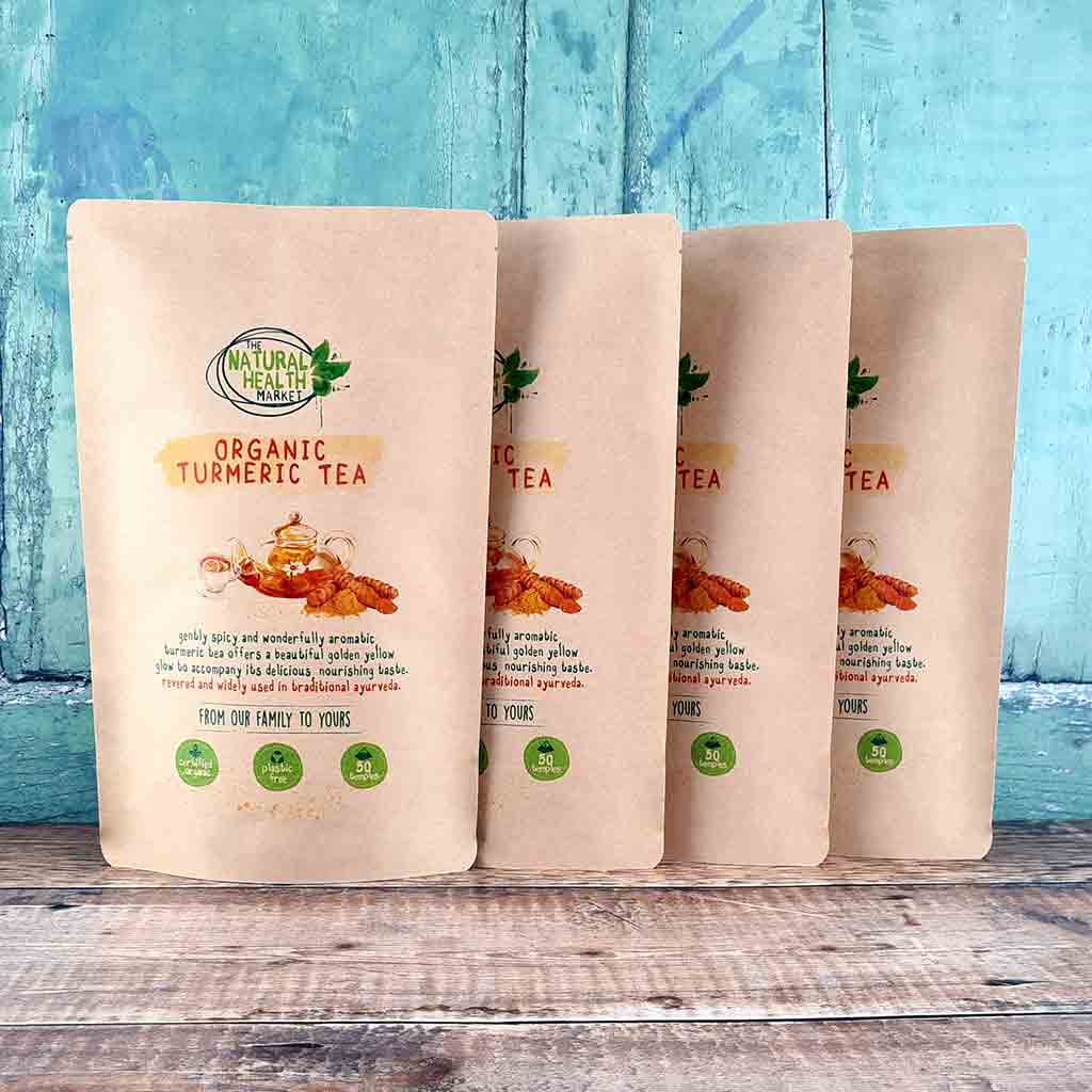 Organic Turmeric Tea Bags - The Natural Health Market 200 temples