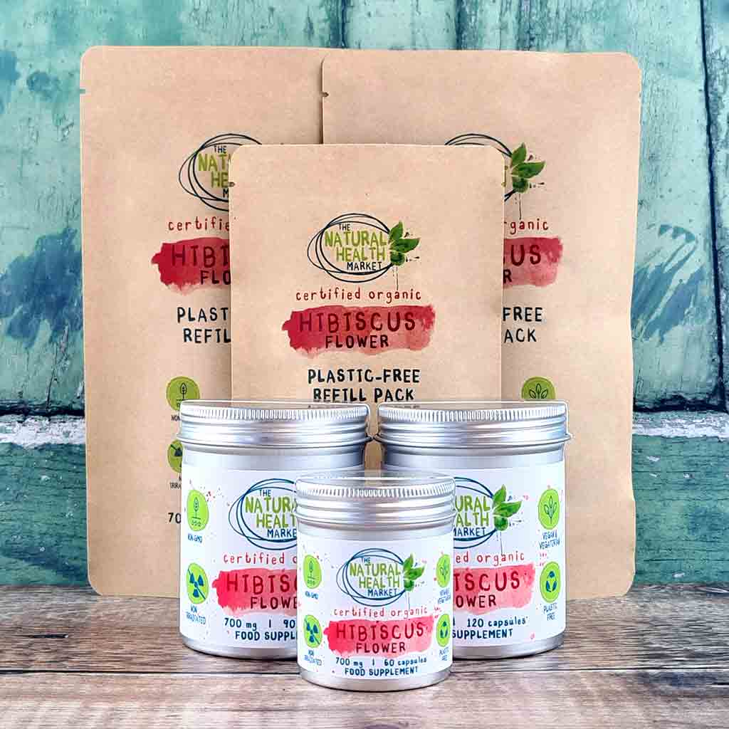 Organic Hibiscus Flower Capsule, All Sizes by The Natural Health Market