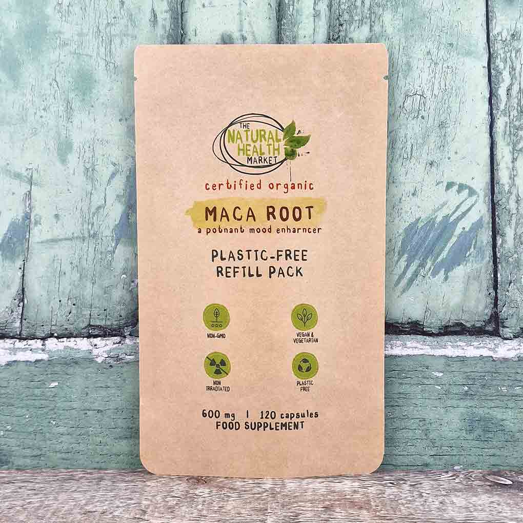Organic Maca Capsules 600mg 120-Capsules-Pouch - The Natural Health Market