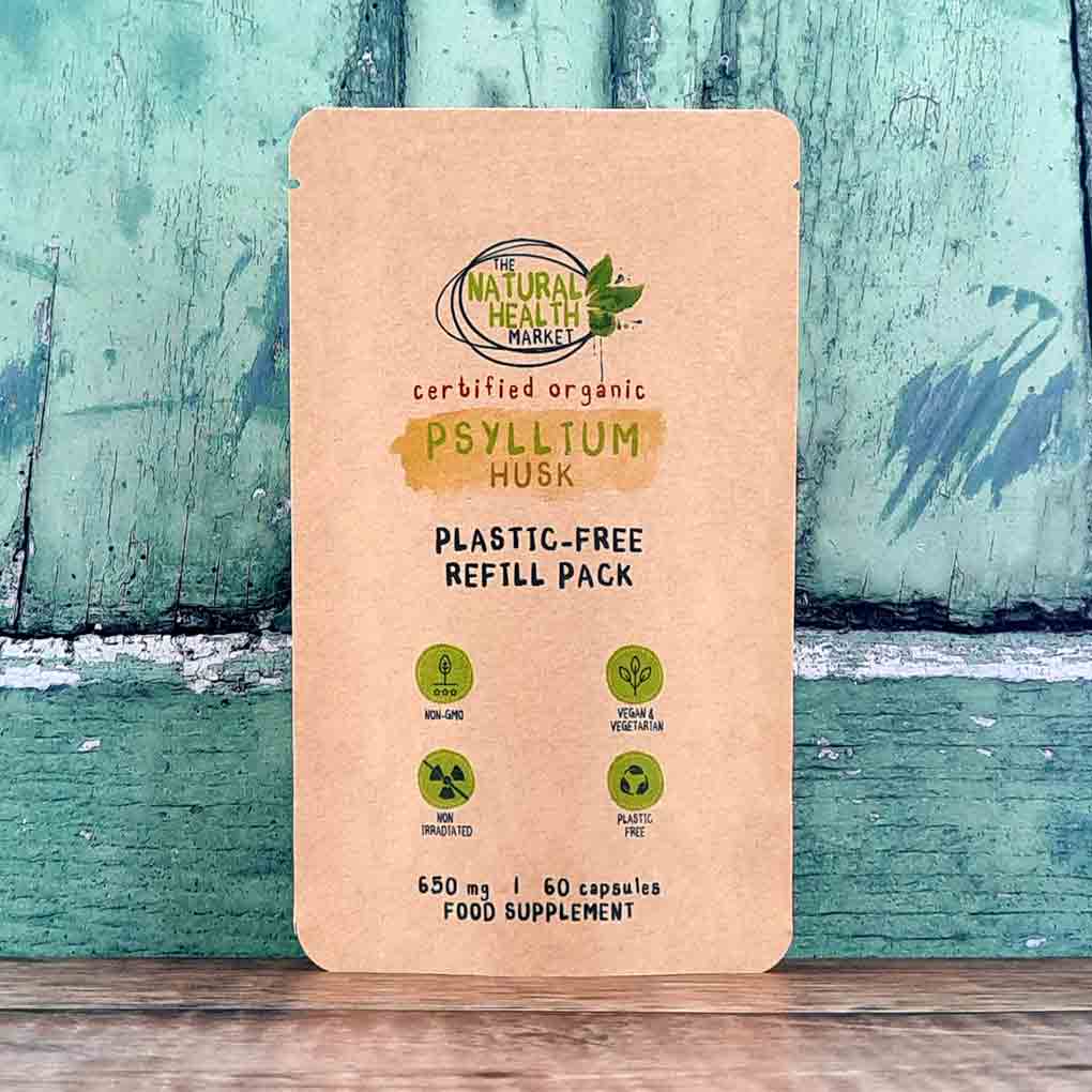 Organic Psyllium Husk Capsules 60 Capsule Pouch By The Natural health Market