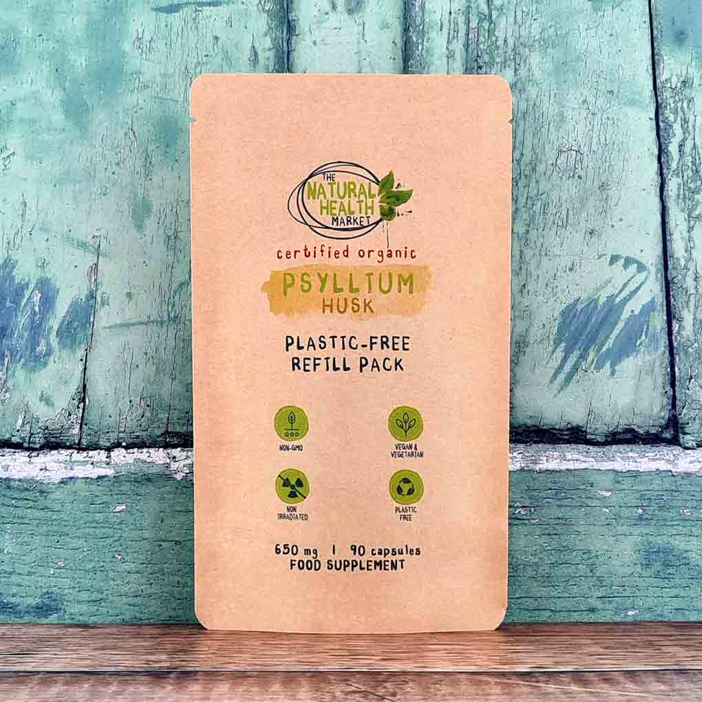 Organic Psyllium Husk Capsules 90 Capsule Pouch By The Natural health Market