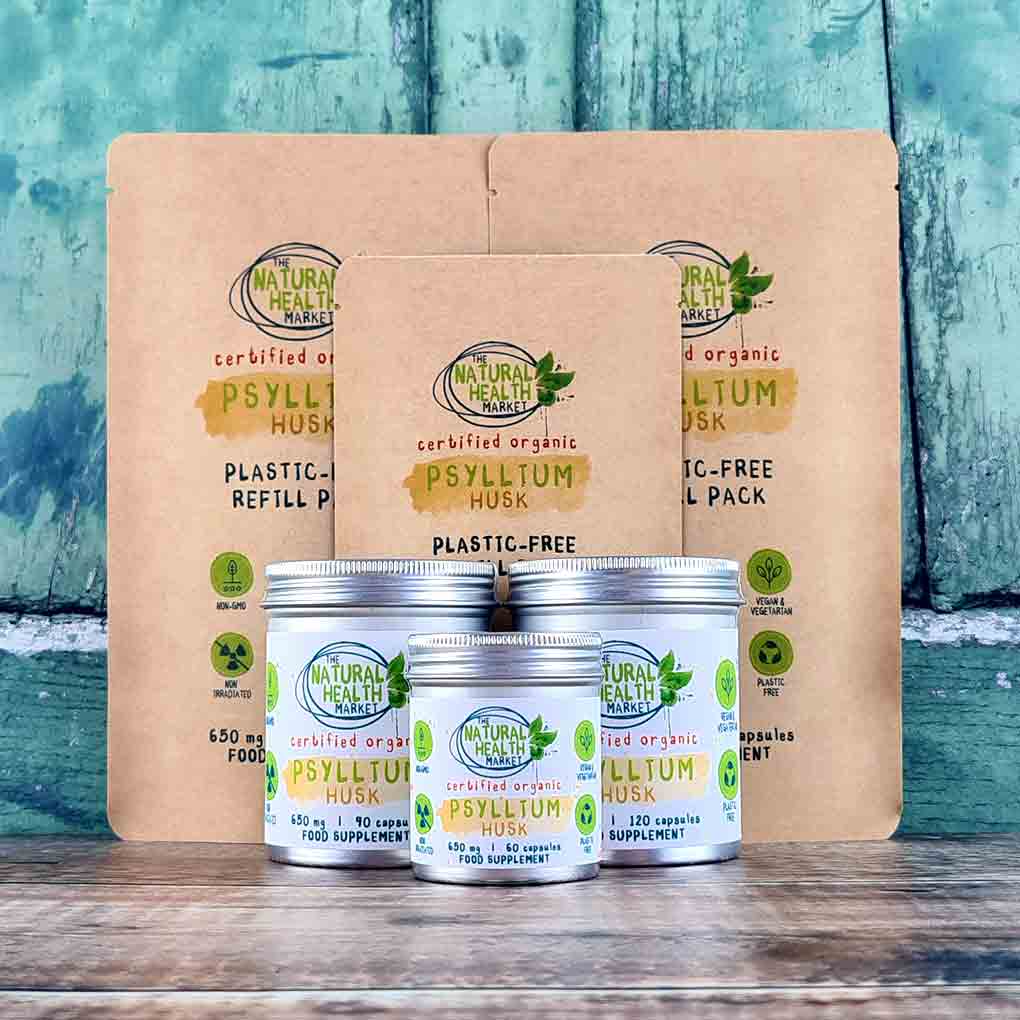 Organic Psyllium Husk Capsules All Sizes By The Natural health Market