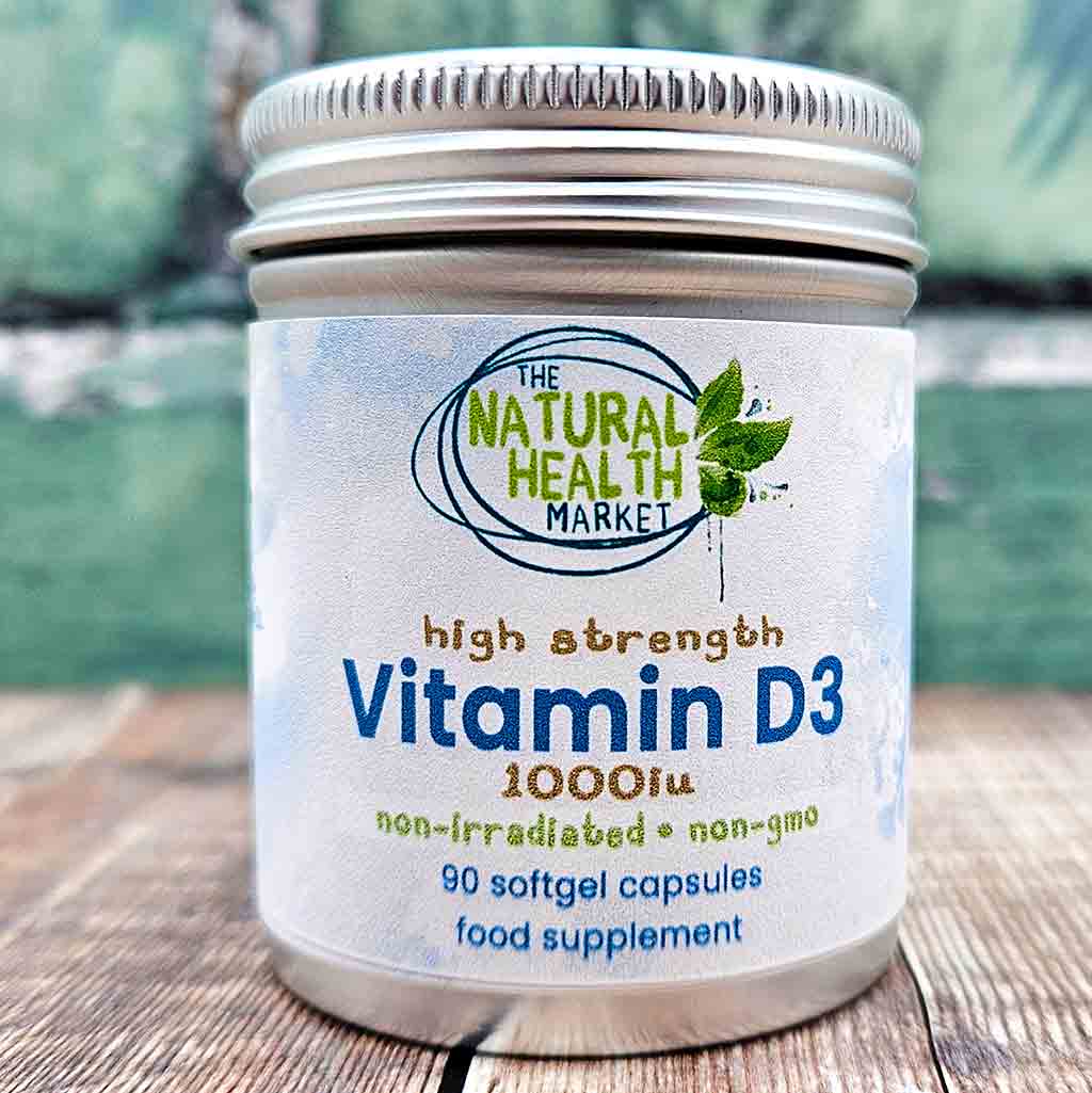 Vitamin D3 1000iu Softgels - 90 Capsule Tin By The Natural Health Market.