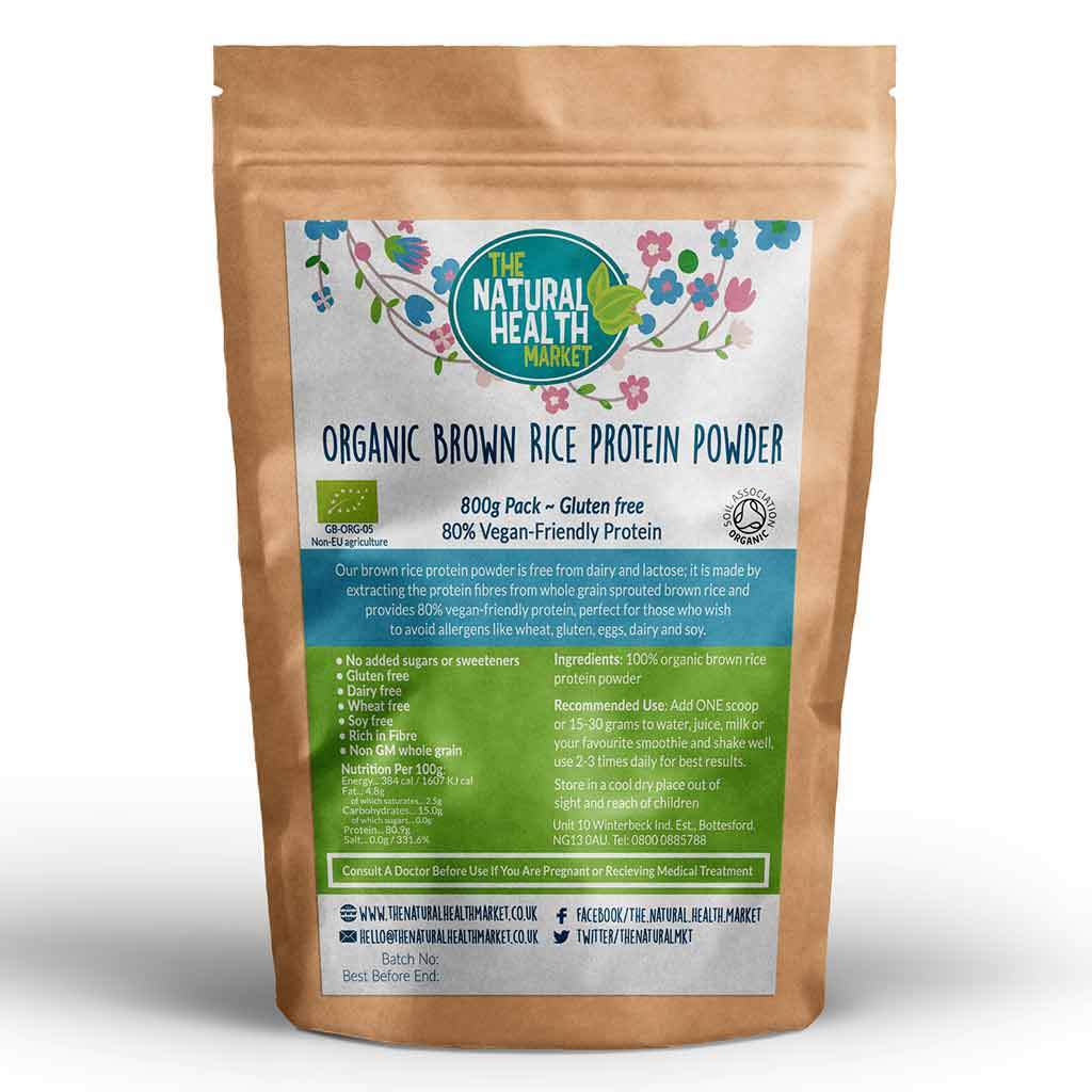 Organic Brown Rice Protein 800g By The Natural Health Market