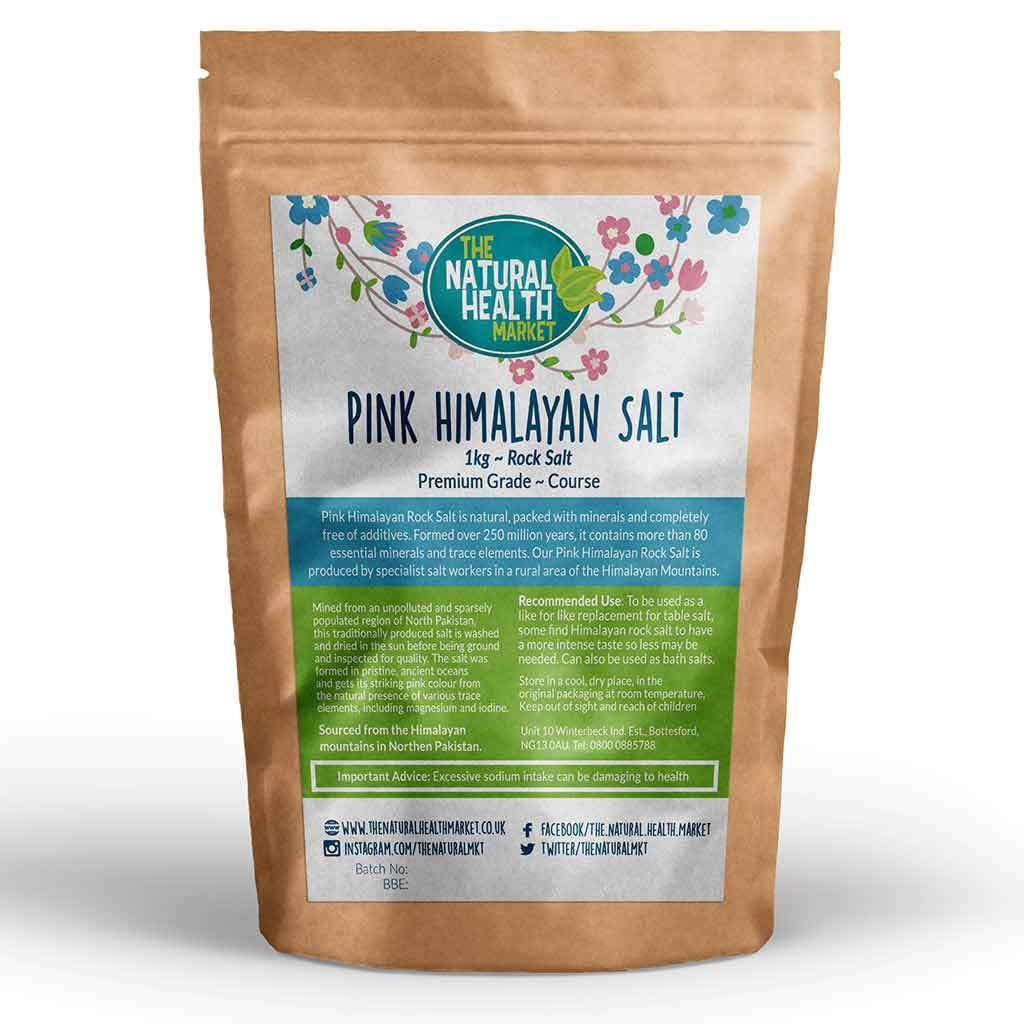 Himalayan Pink Rock Salt 1kg Course Grain by The Natural Health Market