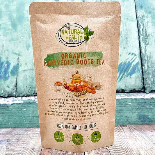 Organic Ayurvedic Roots Tea Bags By The Natural Health Market - 2 Tea Bag Pack.