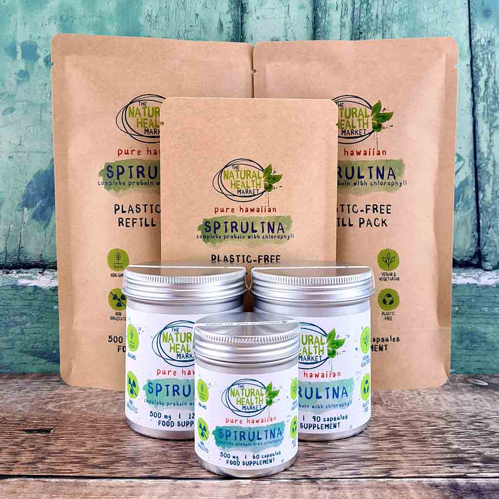Hawaiian Spirulina Capsules 500mg  - The Natural Health Market