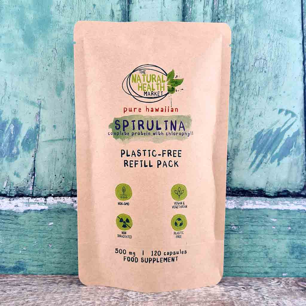 Hawaiian Spirulina Capsules 500mg 120-Capsules-Pouch - The Natural Health Market