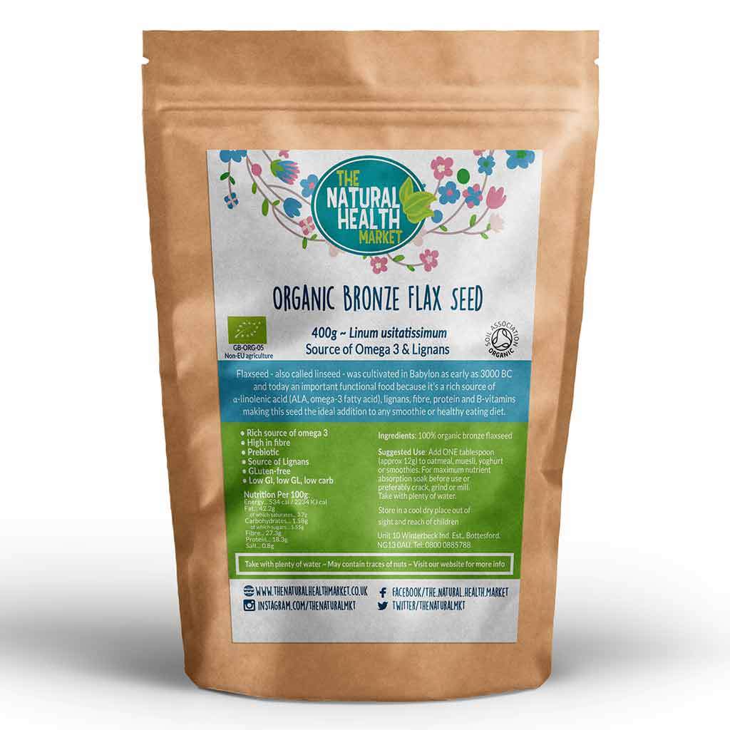 Organic Bronze Flaxseed 400g - The Natural Health Market