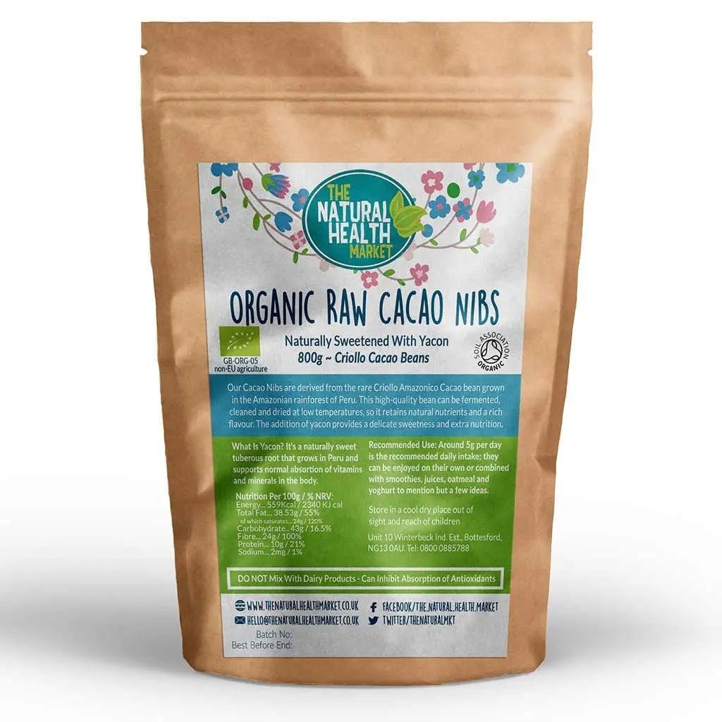 Organic Raw Cacao Nibs and Yacon 800g - The Natural Health Market