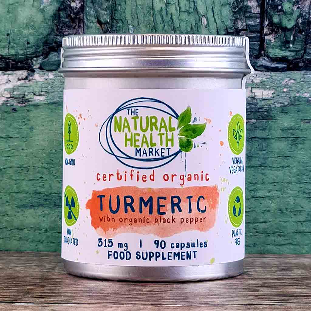 Plastic Free Organic Turmeric and Black Pepper 90 Capsules (Tin)