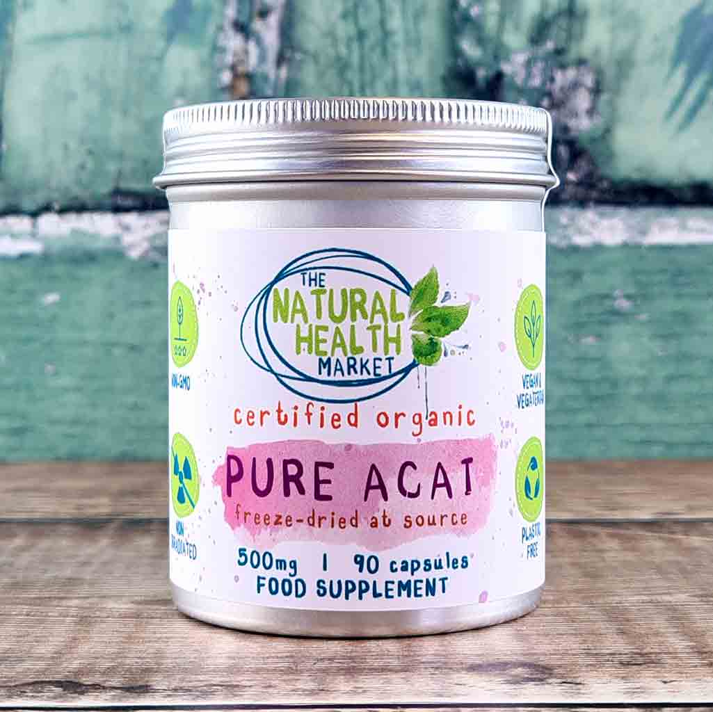 Pure Organic Acai Berry Capsules 500mg 90-Capsules-Tin - The Natural Health Market
