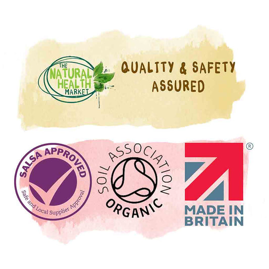 Soil Association, SALSA and Made In Britain Certified.