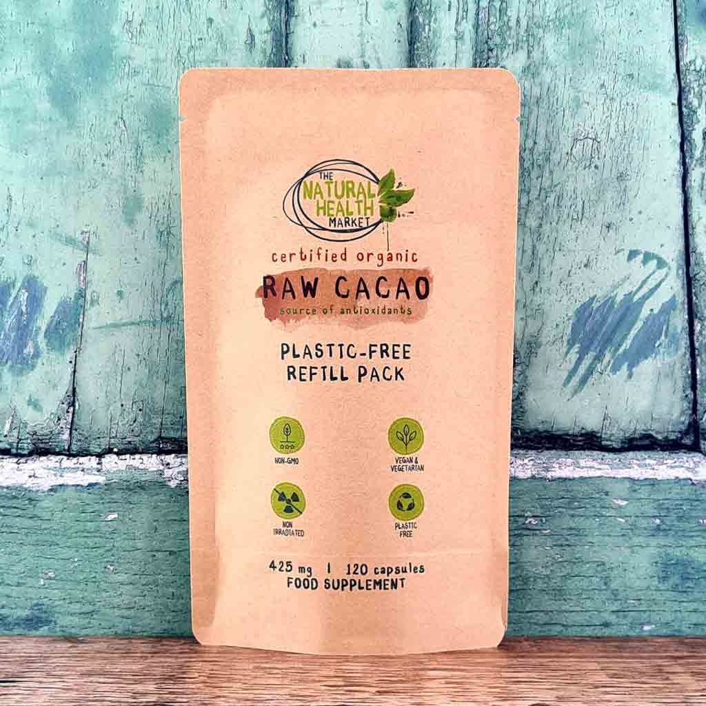 Raw Organic Cacao Capsules 425mg  - The Natural Health Market