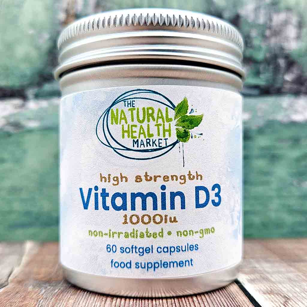 Vitamin D3 1000iu Softgels - 60 Capsule Tin By The Natural Health Market.