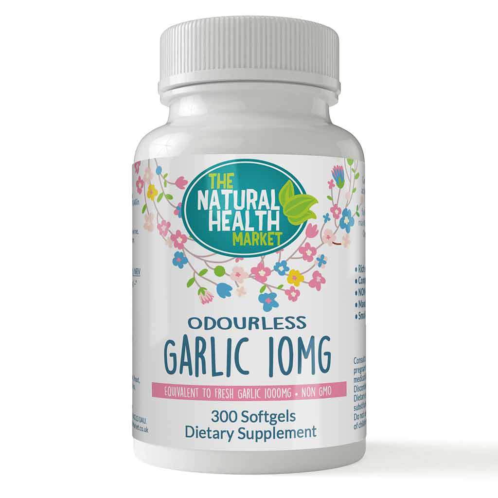 Odourless Garlic 10mg 300 Capsules By The Natural Health Market