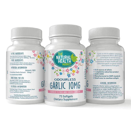 Odourless Garlic 10mg 75 Capsules By The Natural Health Market