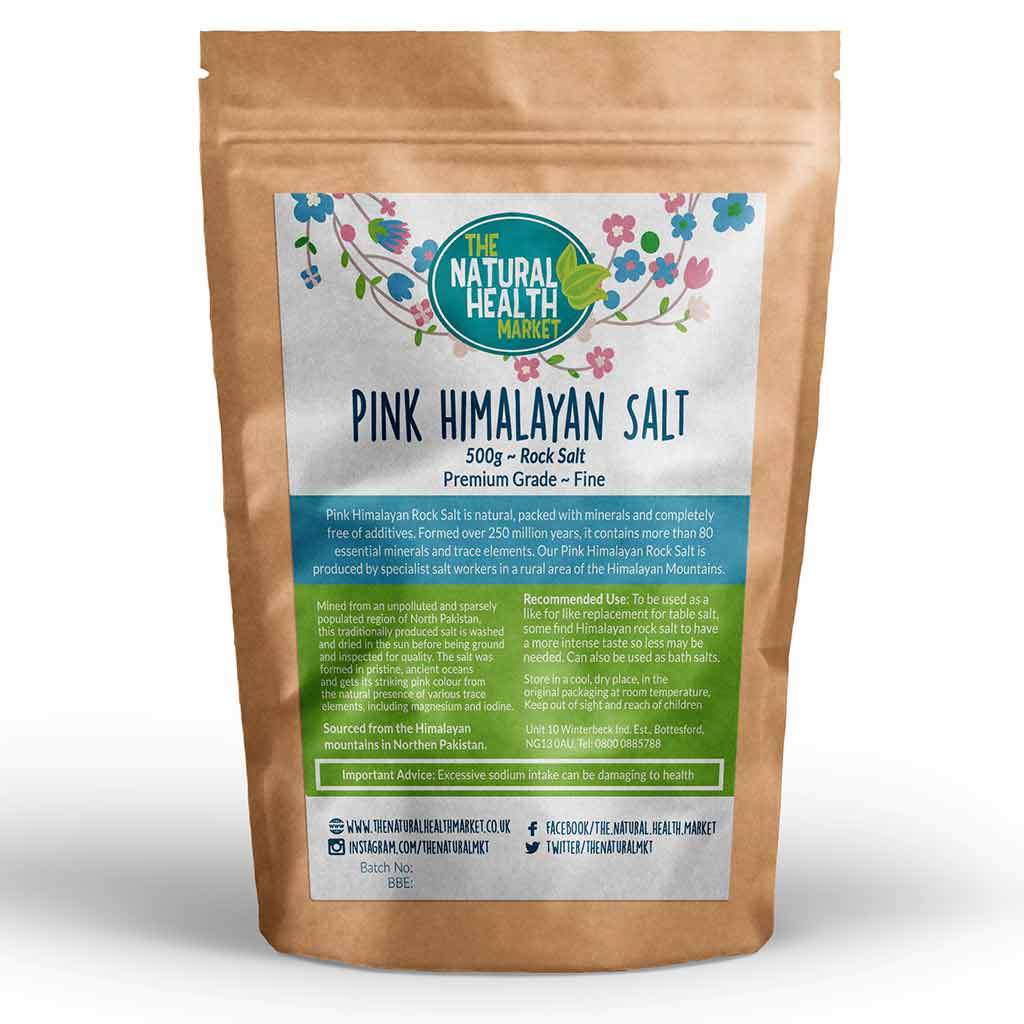 Himalayan Pink Rock Salt 500g Fine Grain by The Natural Health Market