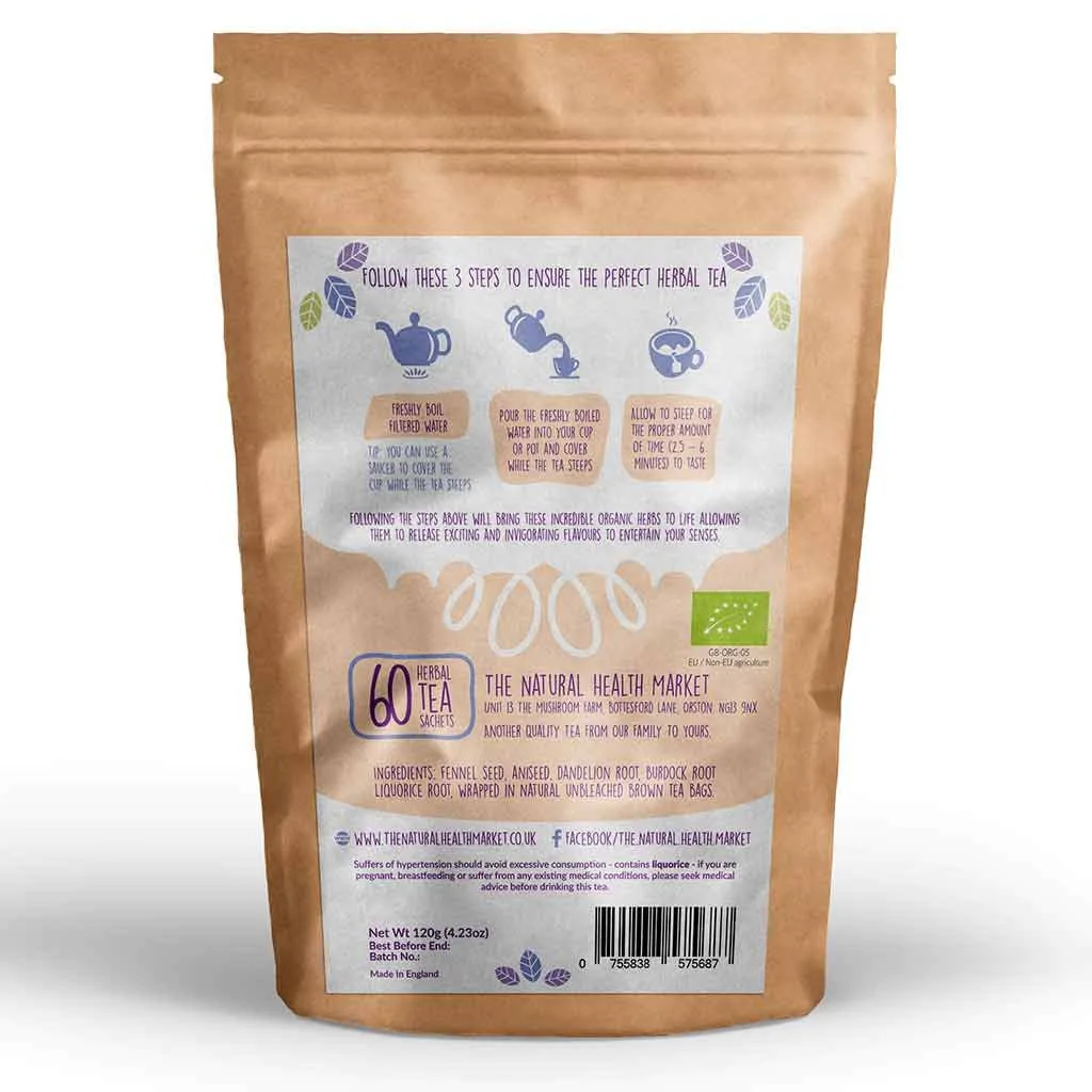 Daily Detox Herbal Chai Tea 60 bag pack by The Natural Health market.
