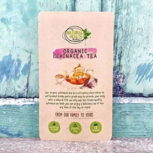 Organic Echinacea Tea Bags - 15 Bag Pack - Plastic Free By The Natural Health Market