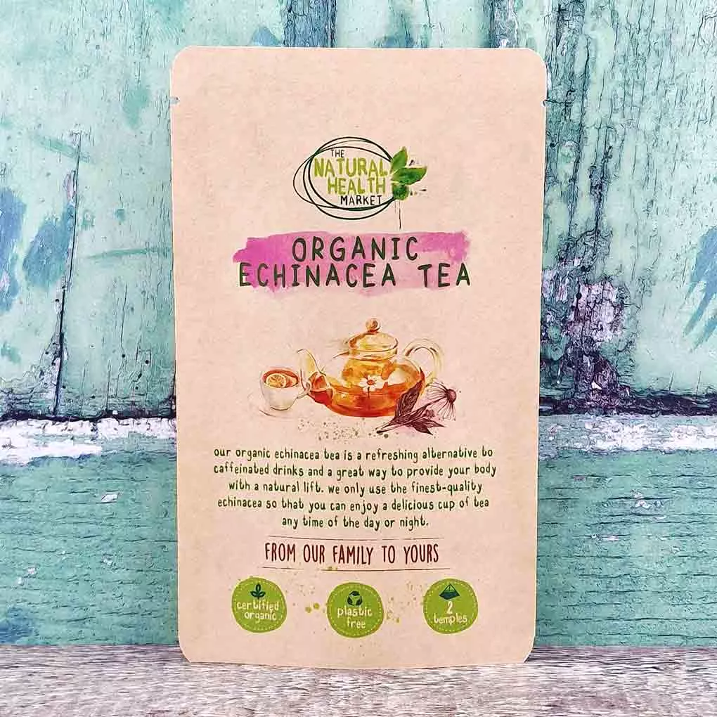 Organic Echinacea Tea Bags - 2 Bag Pack - Plastic Free By The Natural Health Market