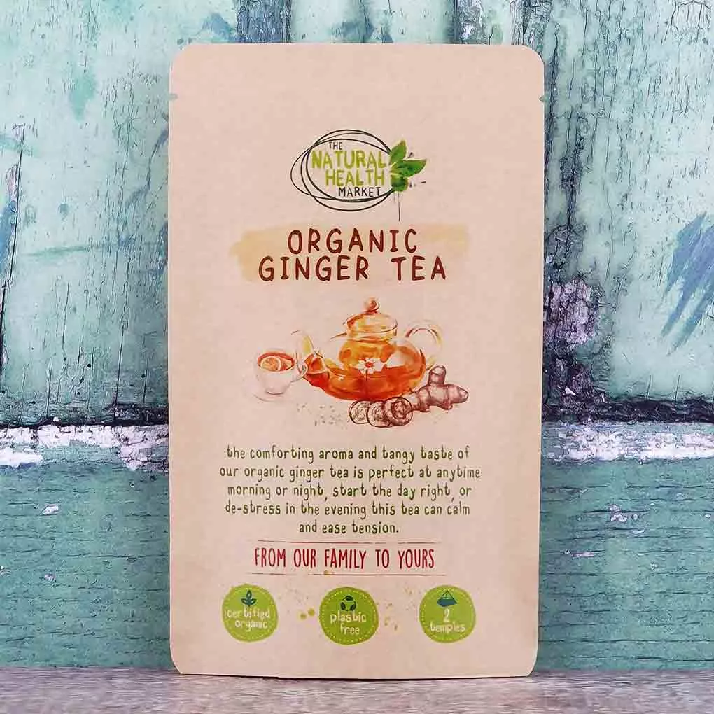 Organic ginger tea bags - 2 bags by The Natural Health Market.