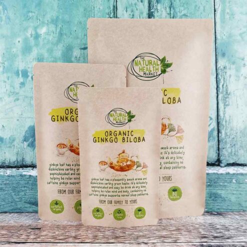 Organic Ginkgo Biloba tea bags by The Natural Health Market - all sizes.