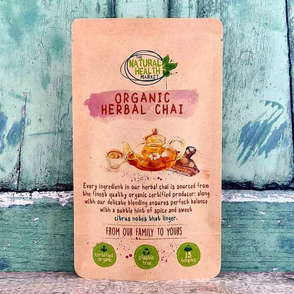 Organic Herbal Chai Tea Bags 15 Bag pack by The Natural Health market