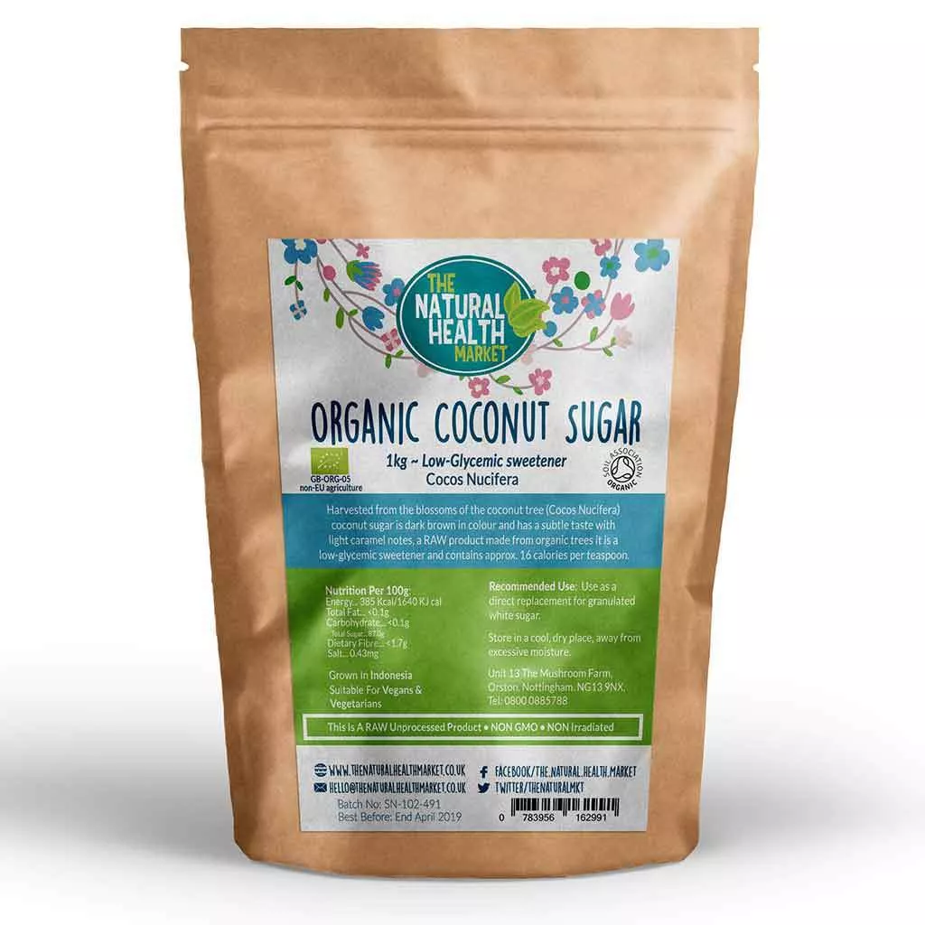 Organic Coconut Sugar 1kg by The Natural Health Market.