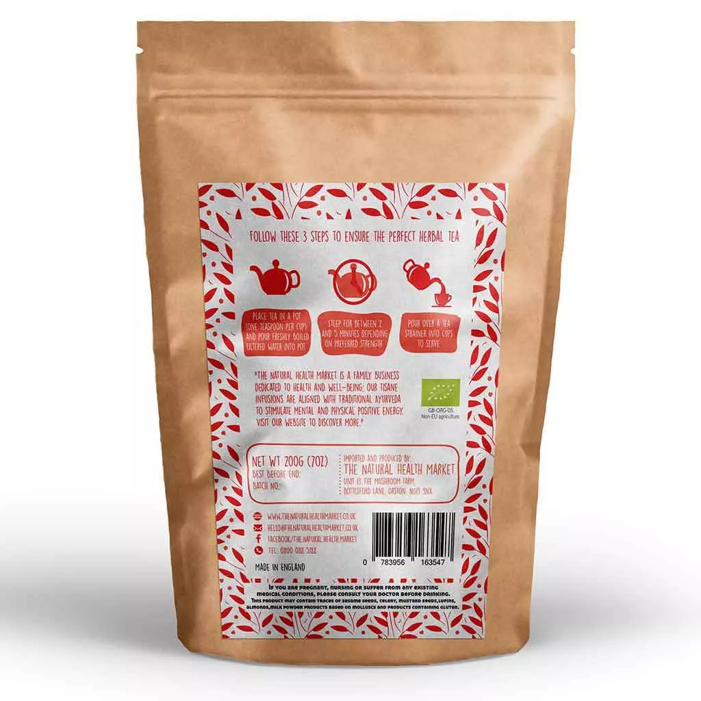 Dried hibiscus flower tea 200g pack by The Natural Health Market