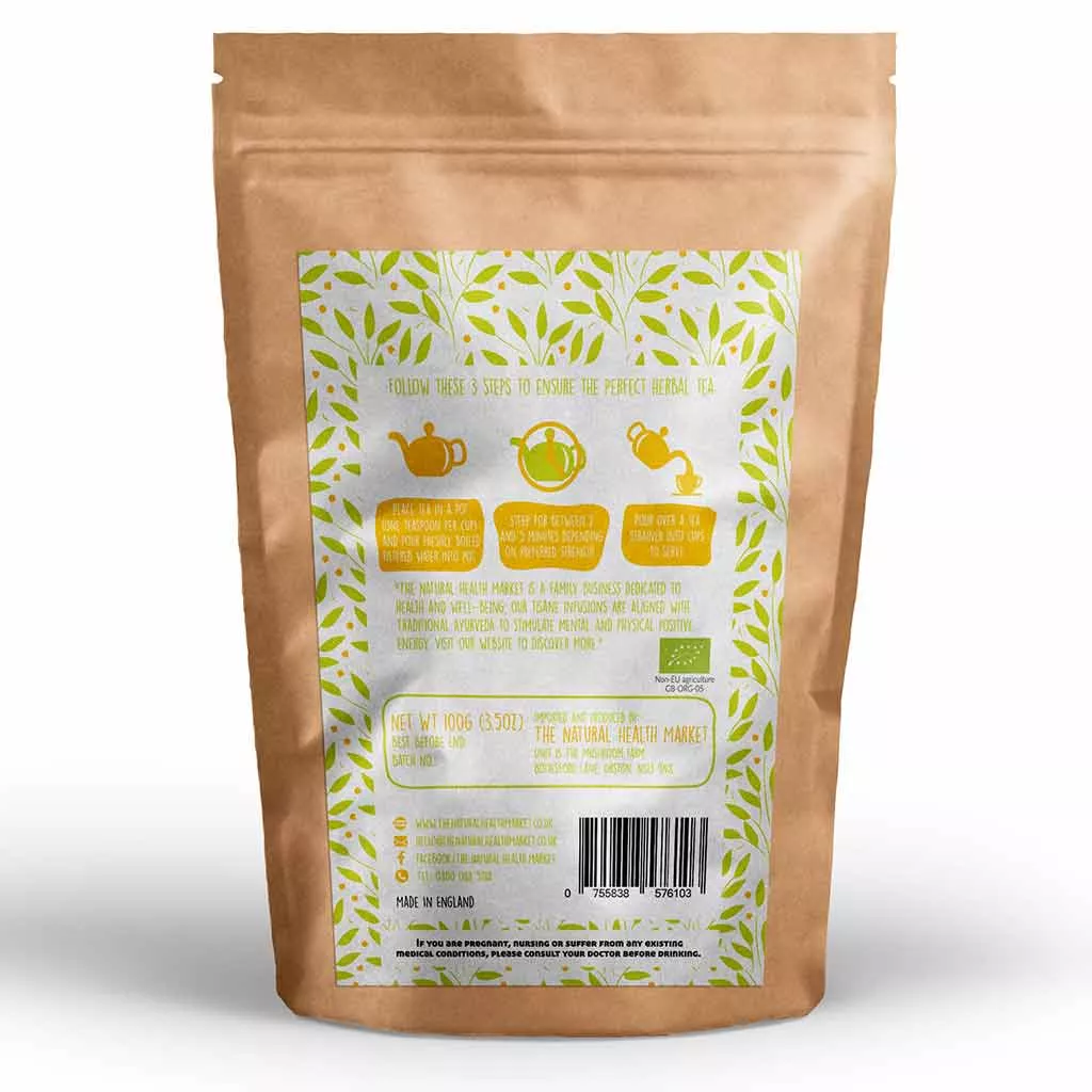 Organic Lemongrass Tea - Loose Leaf by The Natural Health Market 100g pack.