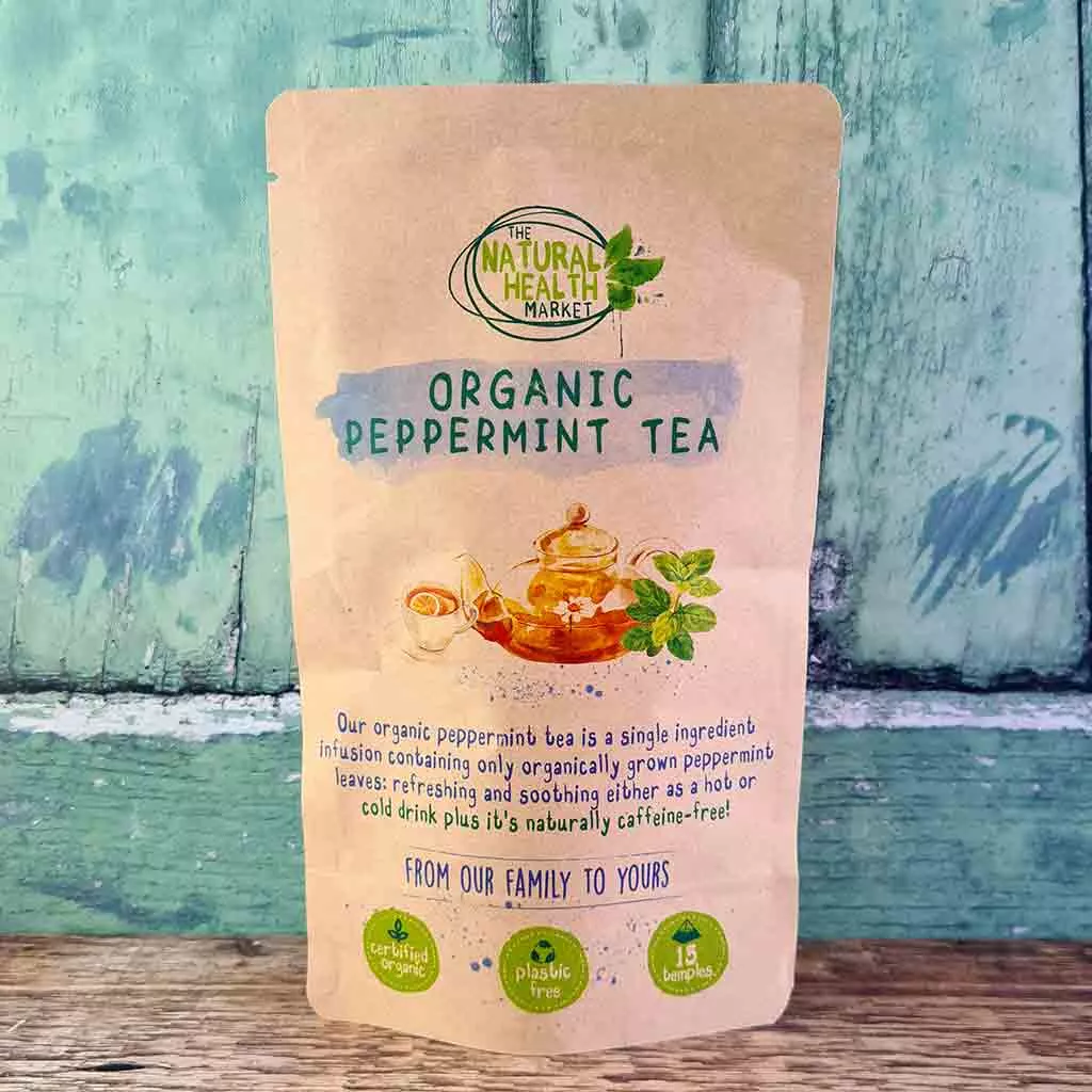 Organic Peppermint tea Bags by The Natural health Market - 15 tea bag pack.