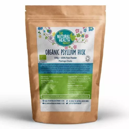 Organic psyllium husk powder 100g by The Natural health Market