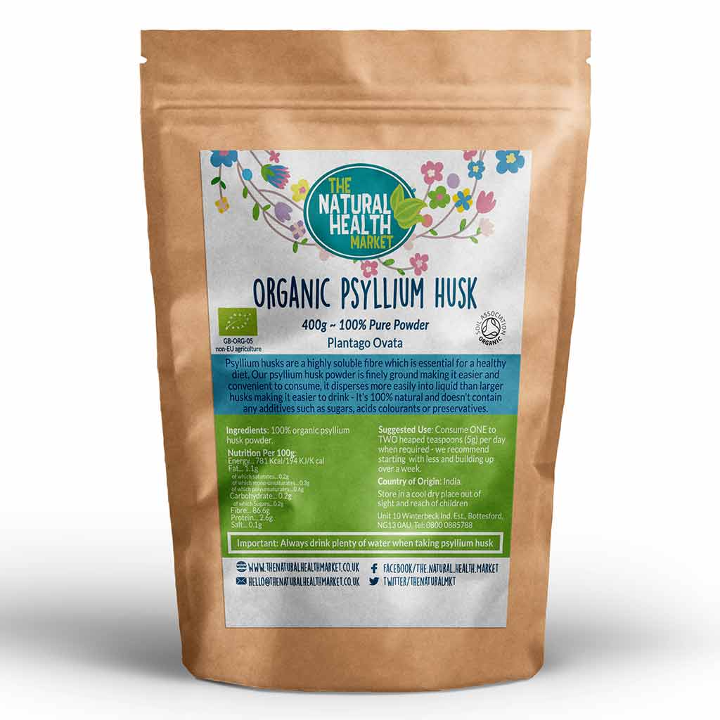 Organic psyllium husk powder 400g by The Natural health Market
