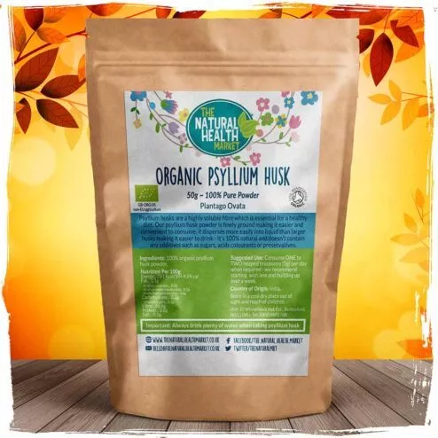 Organic psyllium husk powder 50g by The Natural health Market