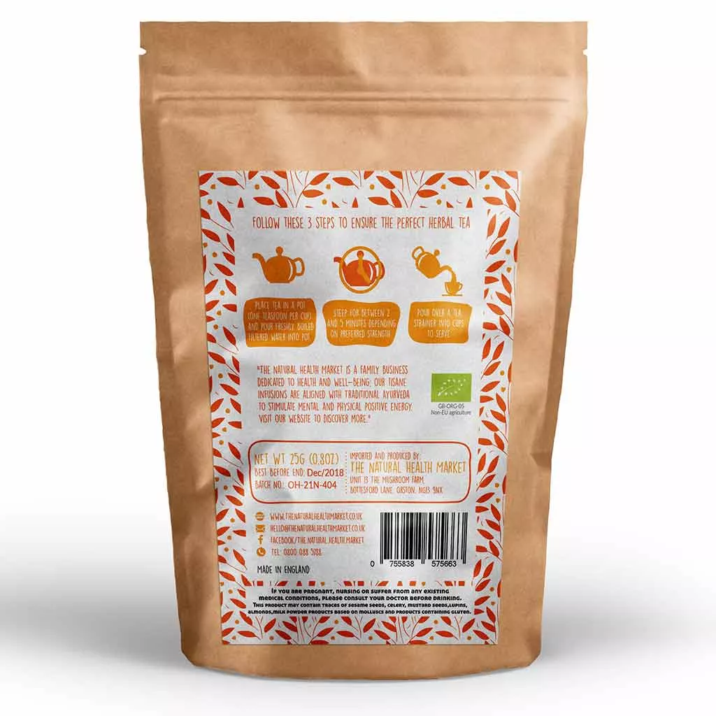 Organic Turmeric Loose Leaf Tea 25g pack by The Natural Health Market.