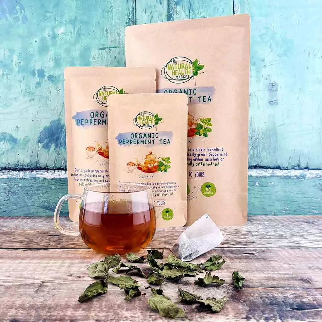 Organic Peppermint tea Bags by The Natural health Market - all sizes.