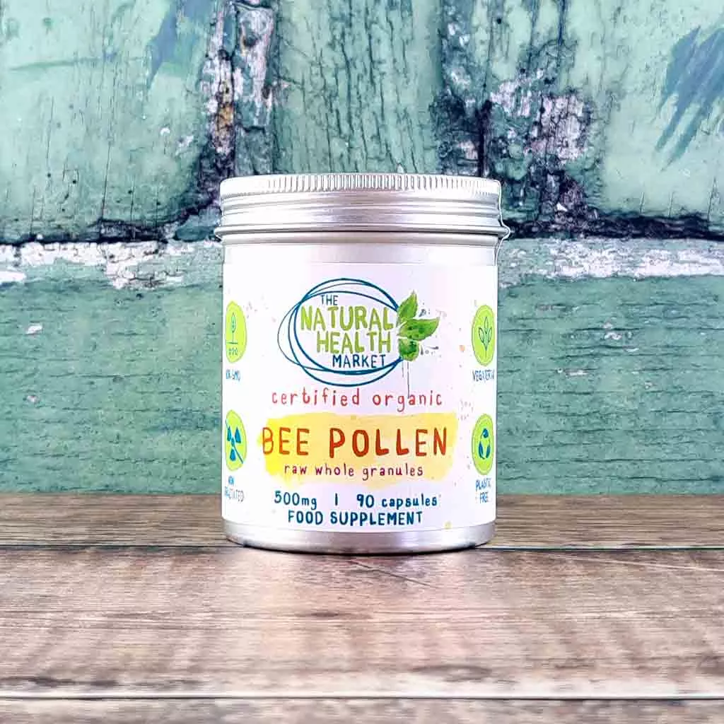 Organic Bee Pollen Capsules 90 Capsule Tin By The Natural Health Market