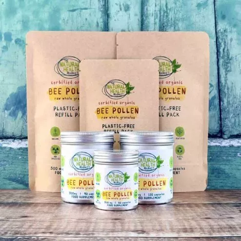 Organic Bee Pollen Capsules all sizes By The Natural Health Market
