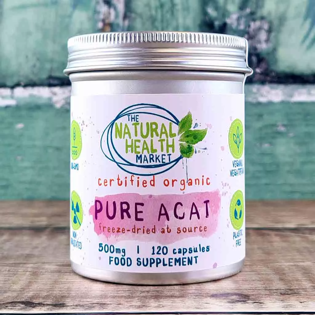 Pure Acai Berry Capsules 500mg by The Natural Health Market - 120 capsule Tin