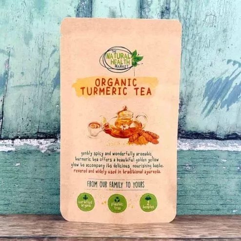 Organic turmeric tea bags 2 bag pack by The Natural Health Market.