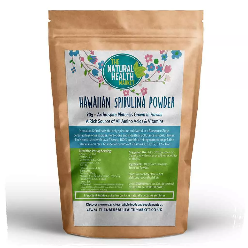 Hawaiian Spirulina Powder 90g by The Natural Health Market.