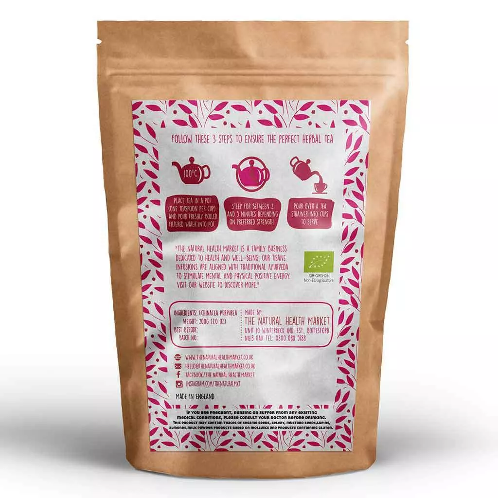 Organic echinacea tea - loose leaf 200g pack.