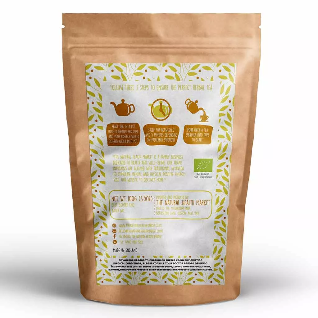 Organic Ginger Tea - Loose leaf Tea 100g pack by The Natural Health Market.