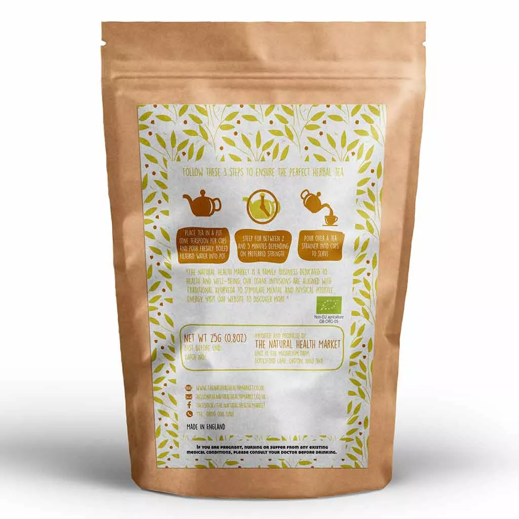 Organic Ginger Tea - Loose leaf Tea 25g pack by The Natural Health Market.