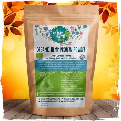 Organic hemp protein powder 125g by The Natural Health Market