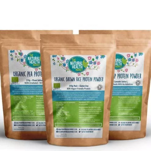 Vegan Protein Powder Combo - 250g Pea protein, 250g hemp protein and 200g brown rice protein